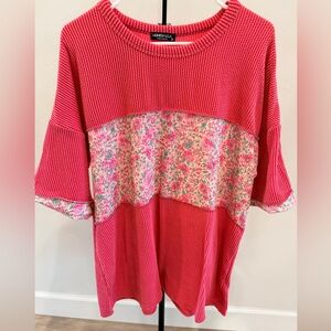 Heimish U.S.A Floral Colorblock Top – Size 2X NWOT